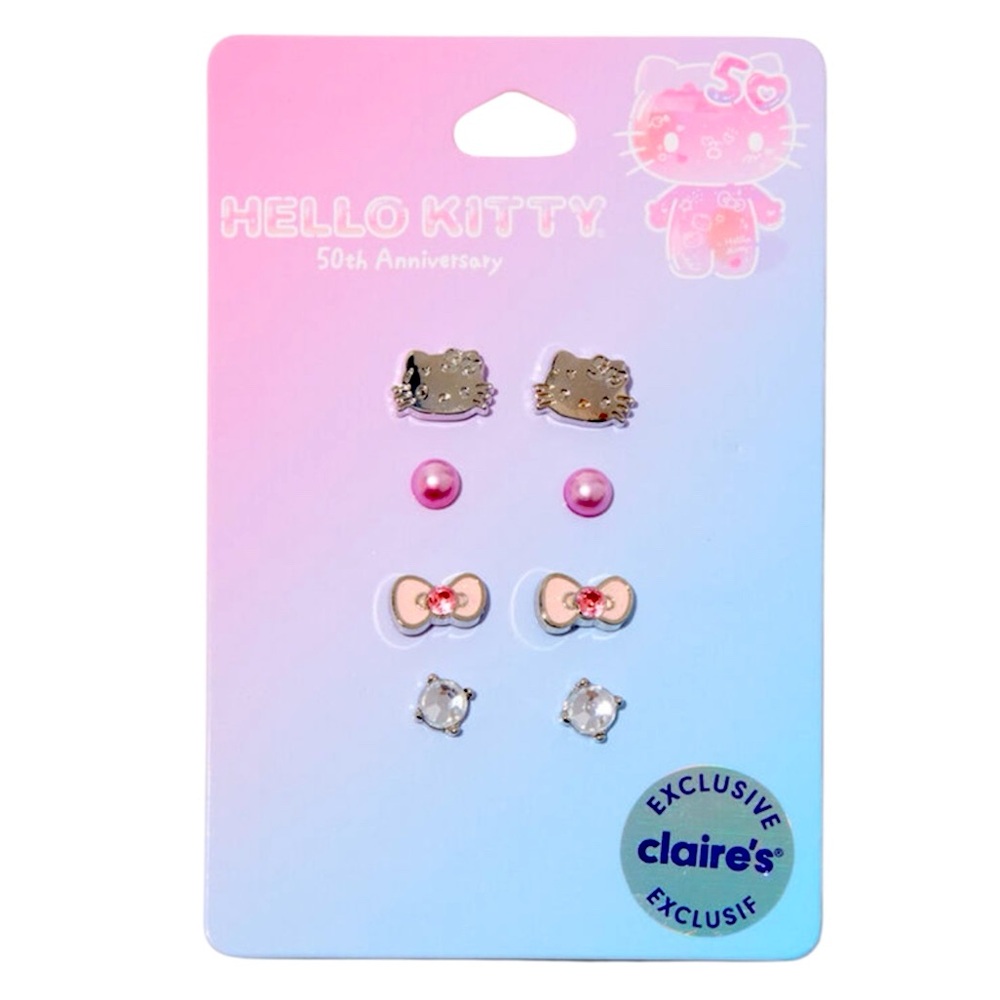 4-Pack Hello Kitty 50th Anniversary Earring Set - NWT